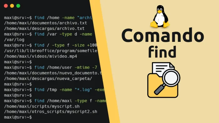 Buscar archivos y directorios con el Comando find en Linux