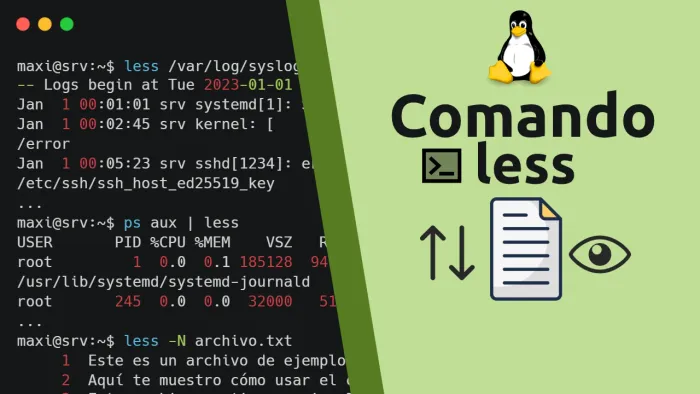 Comando less en Linux: qué es y cómo usarlo