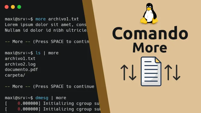 Comando more en Linux: qué es y cómo usarlo