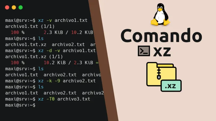 Comando xz en Linux: comprimir y descomprimir archivos