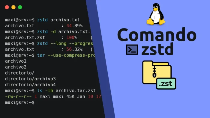 Comando zstd en Linux: comprimir y descomprimir archivos